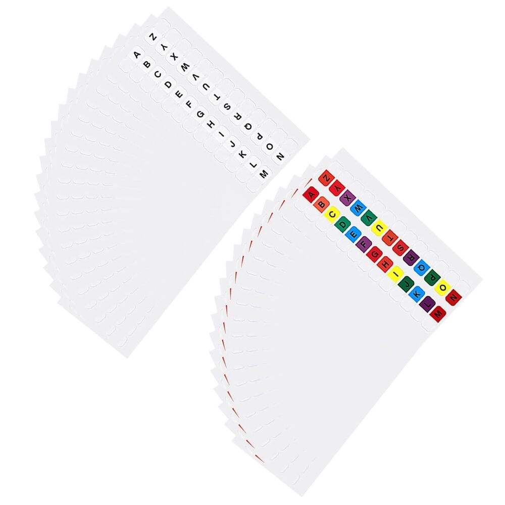 7833 1040PCS Alphabet Sticky Tabs, A-Z Letter Index Tabs, Colorful Small